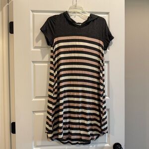 Exist Gray and Pink Striped Dress